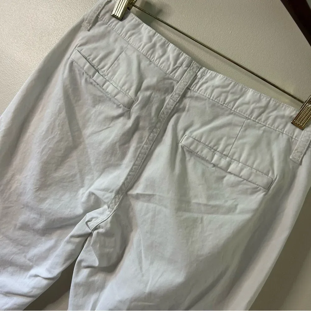 J. Crew Slouchy Boyfriend Chino White Crop Pants Women's 26P Great Preworn Condi